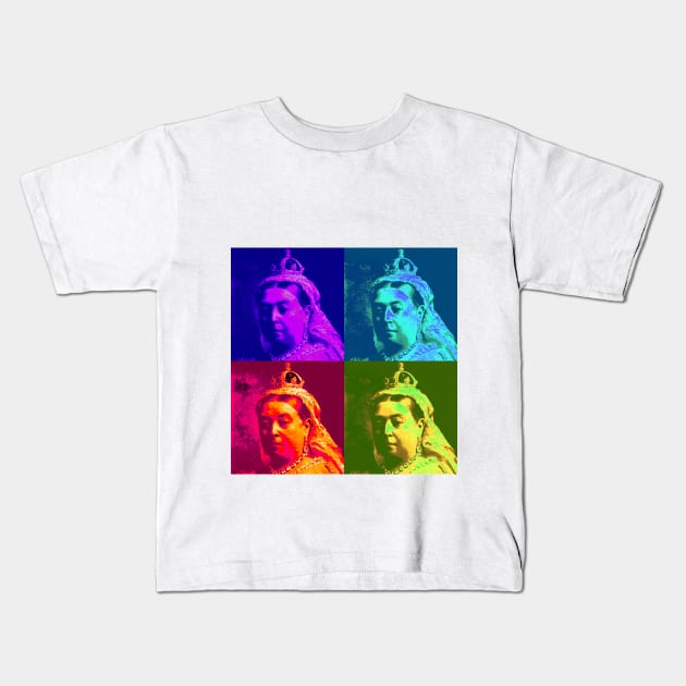 Pop Art - Queen Victoria Kids T-Shirt by Naves